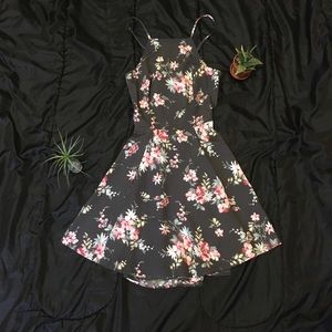 Floral Lace Up Back Dress